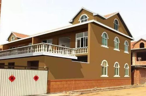 在農村小別墅用真石漆裝修外墻，效果圖美絕了